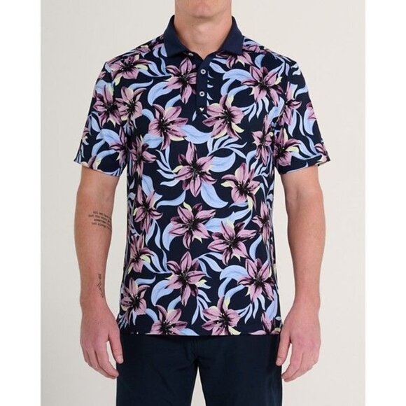 Bad Birdie Other - Men's Bad Birdie Violet Polo Large Blue Floral